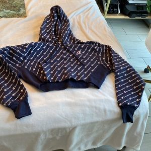 Never Worn, Cropped Hoodie Champion Sweatshirt